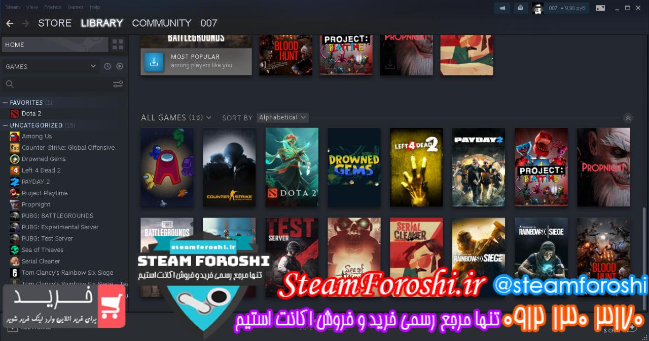 فروش اکانت استیم کد 12771