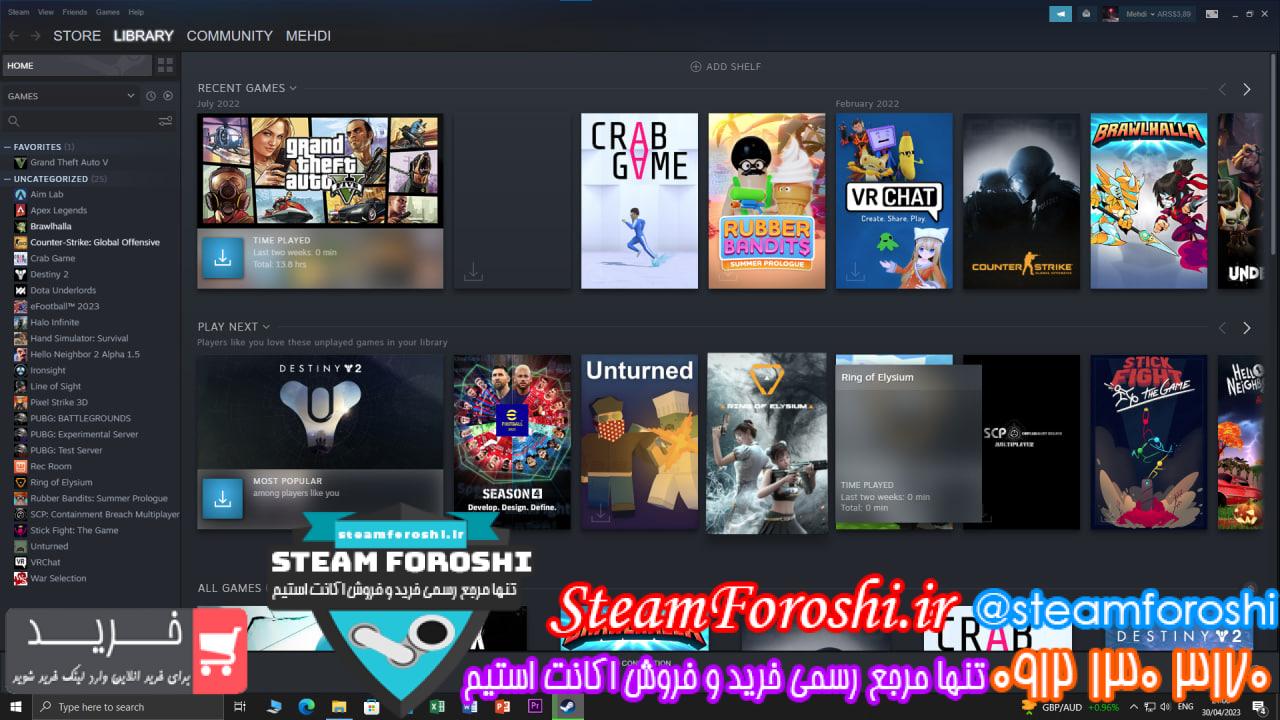 فروش اکانت استیم کد 12804