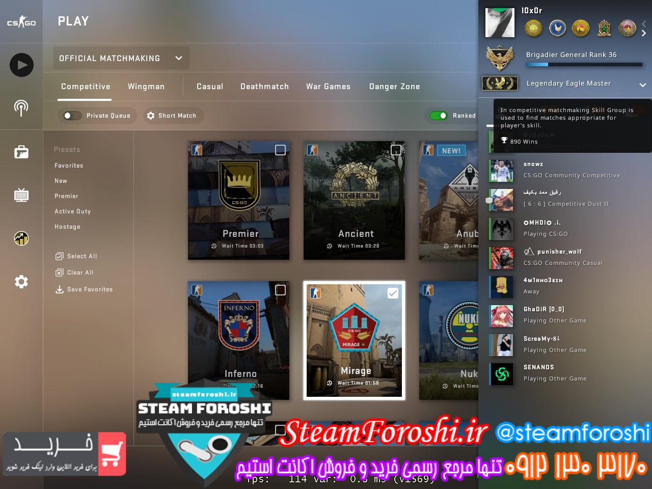 خرید اکانت cs go کد 13000