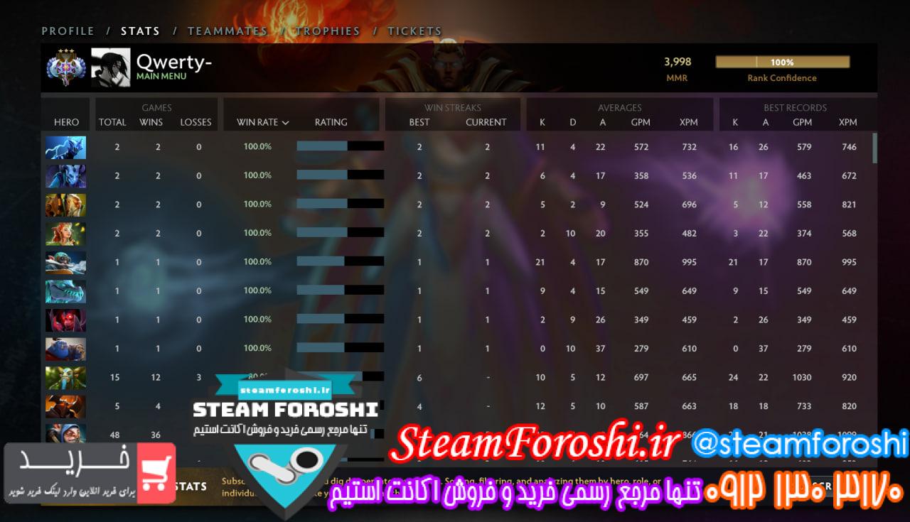 خرید اکانت دوتا 2 کد 13010