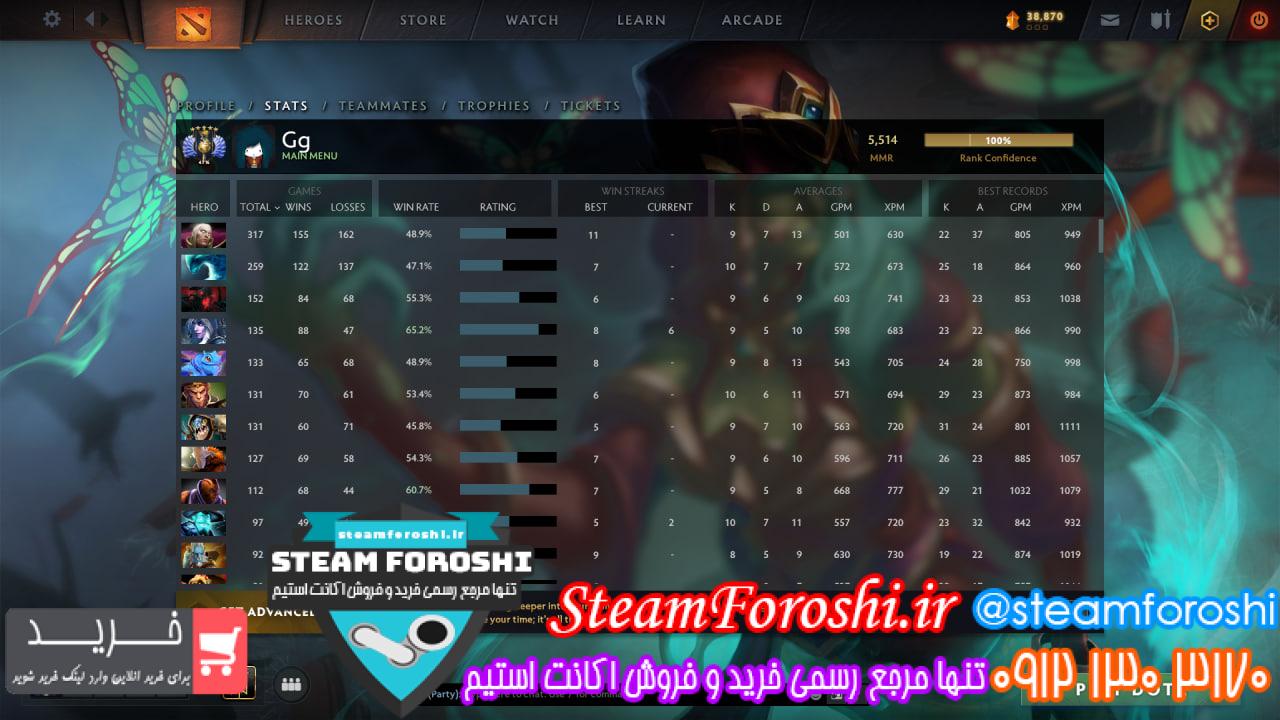 خرید اکانت دوتا 2 کد 13049