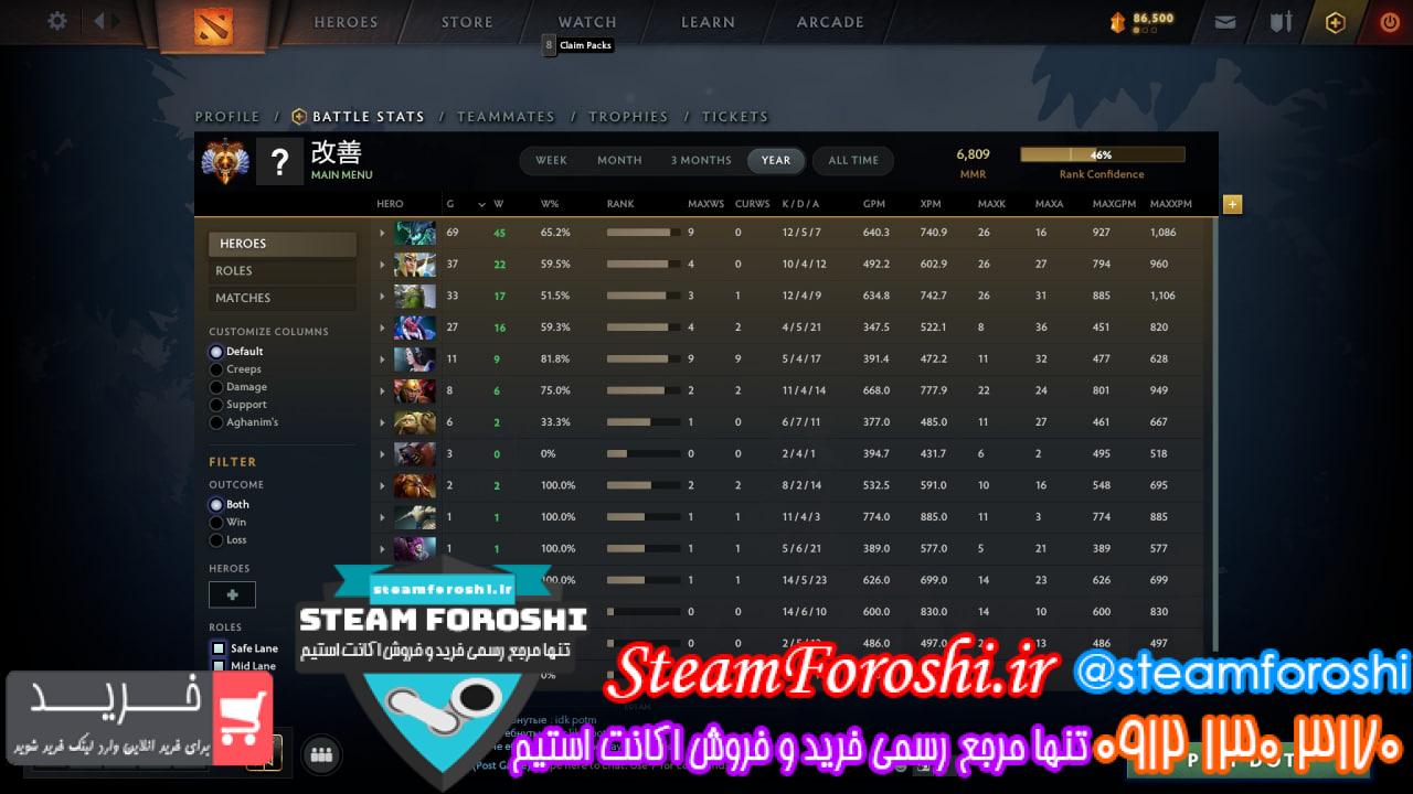 خرید اکانت دوتا 2 کد 13053