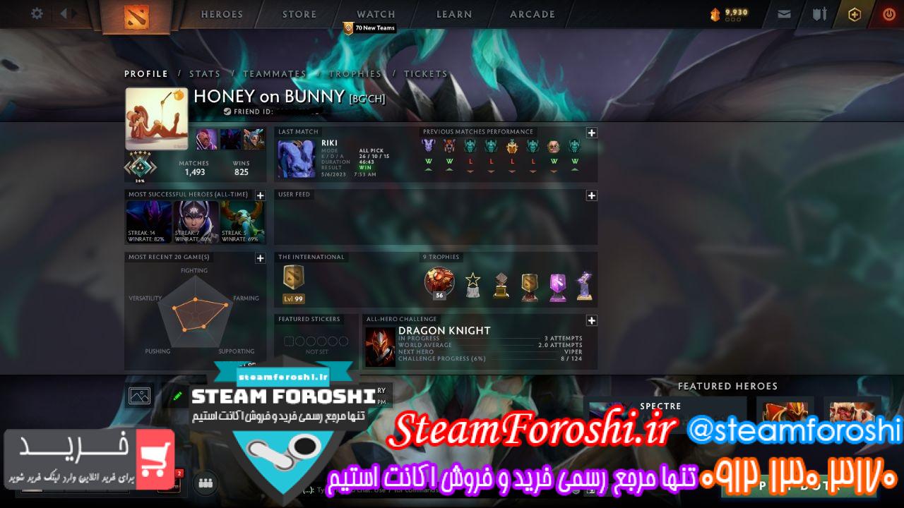 خرید اکانت دوتا 2 کد 13057