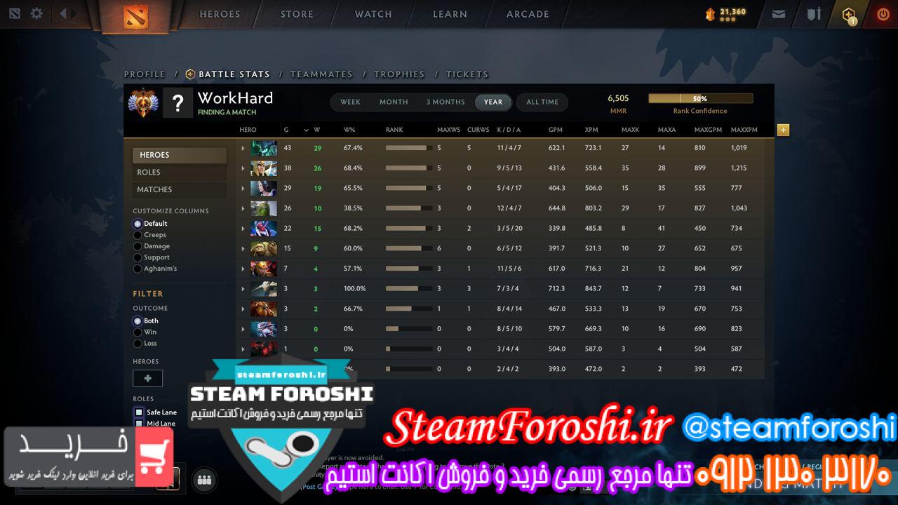 خرید اکانت دوتا 2 کد 13120