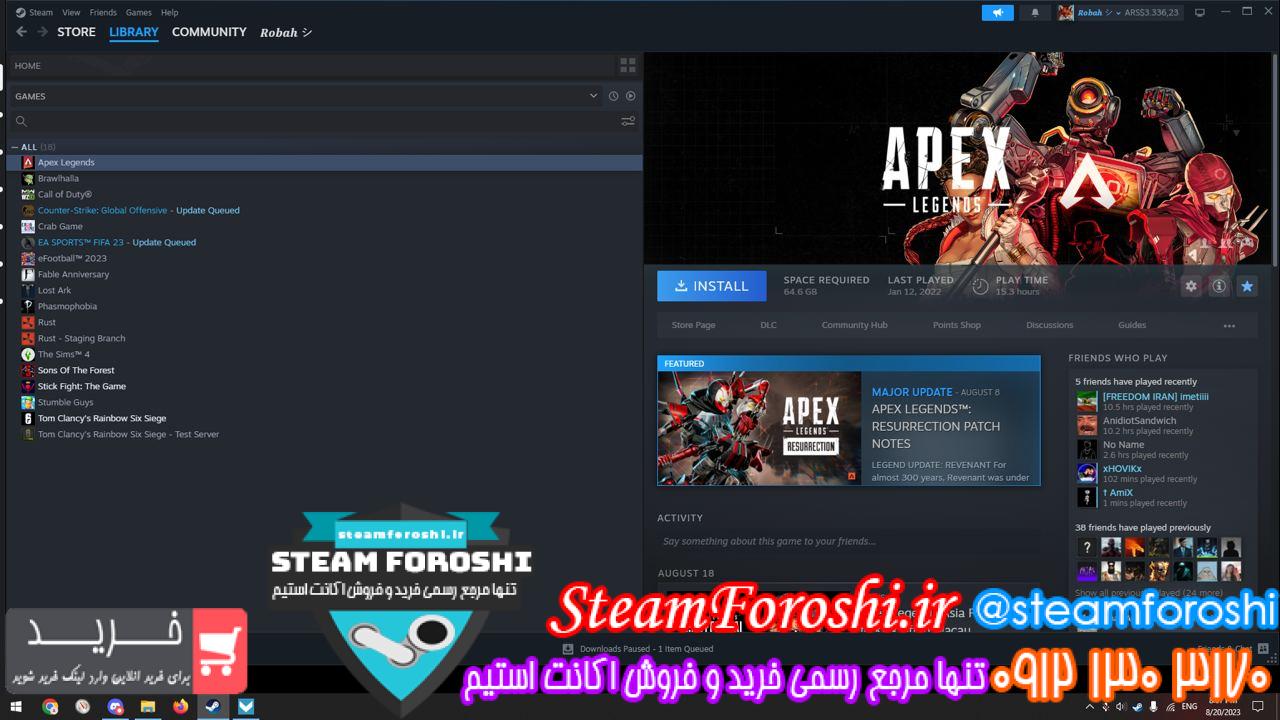 خرید اکانت استیم کد 13162
