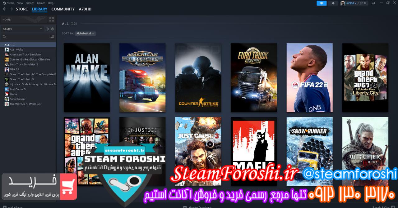 خرید اکانت استیم کد 13172