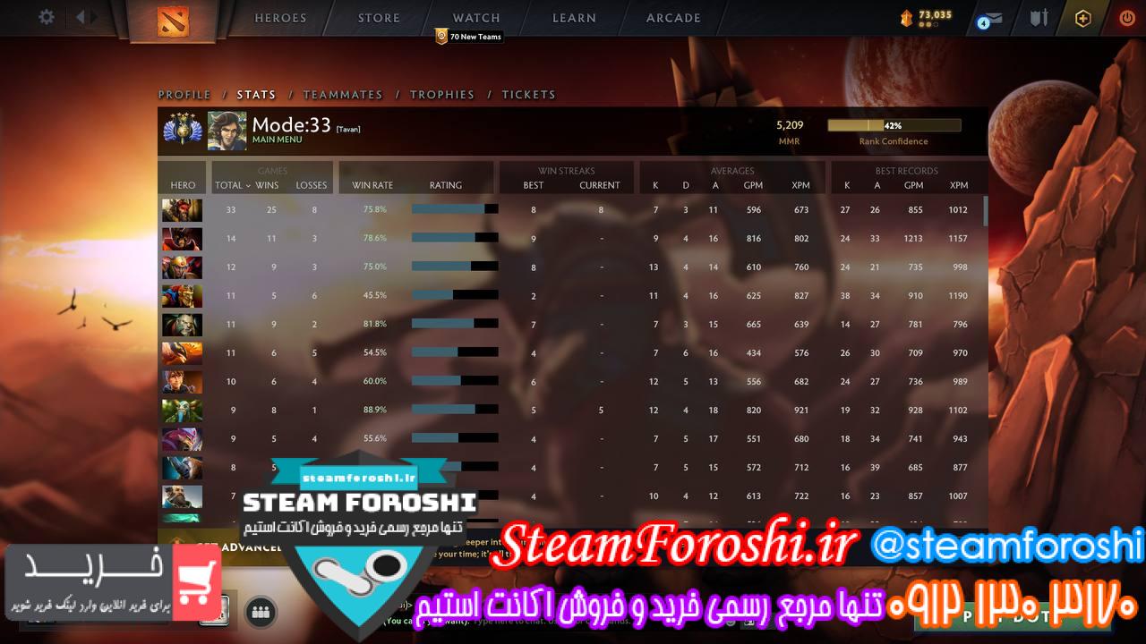 خرید اکانت دوتا 2 کد 13106