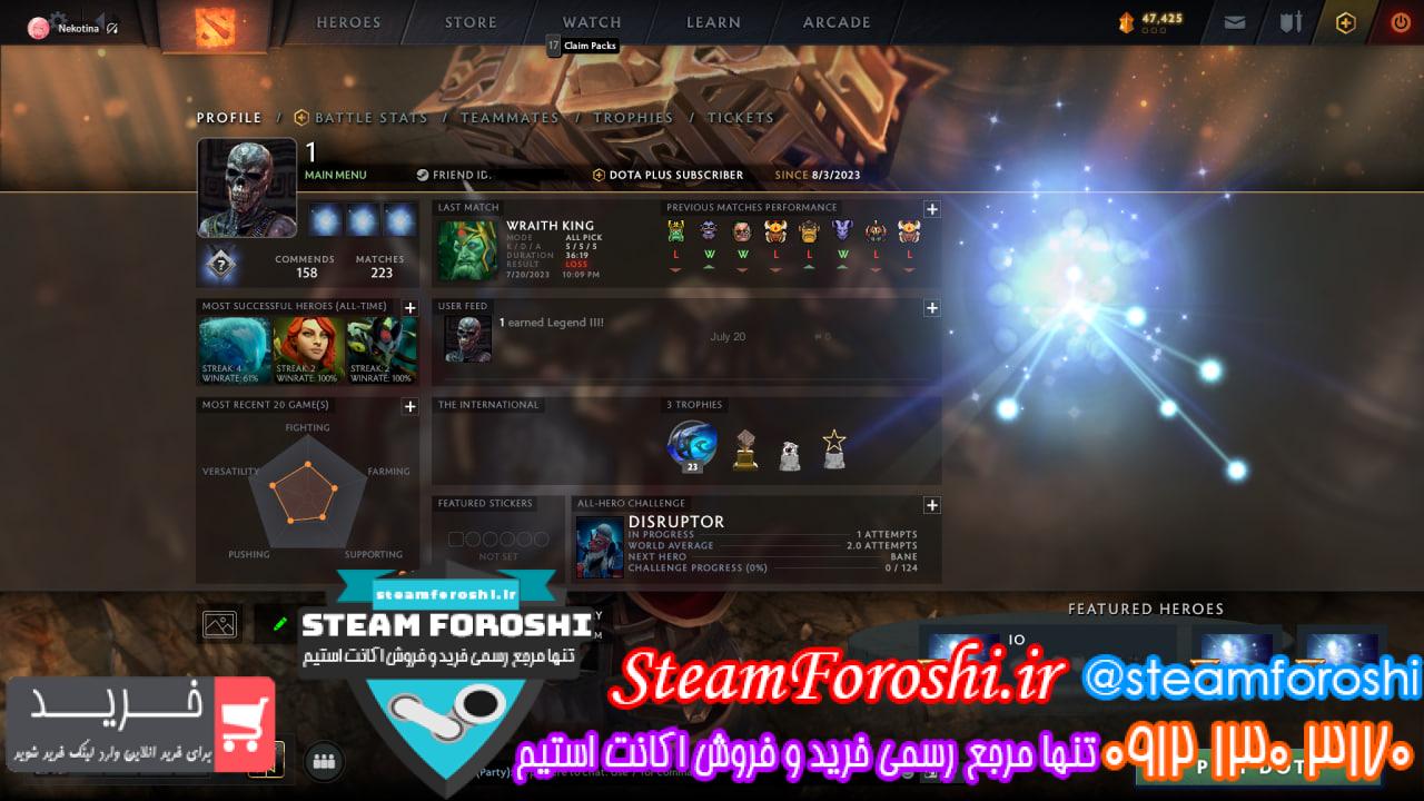 خرید اکانت دوتا 2 کد 13074