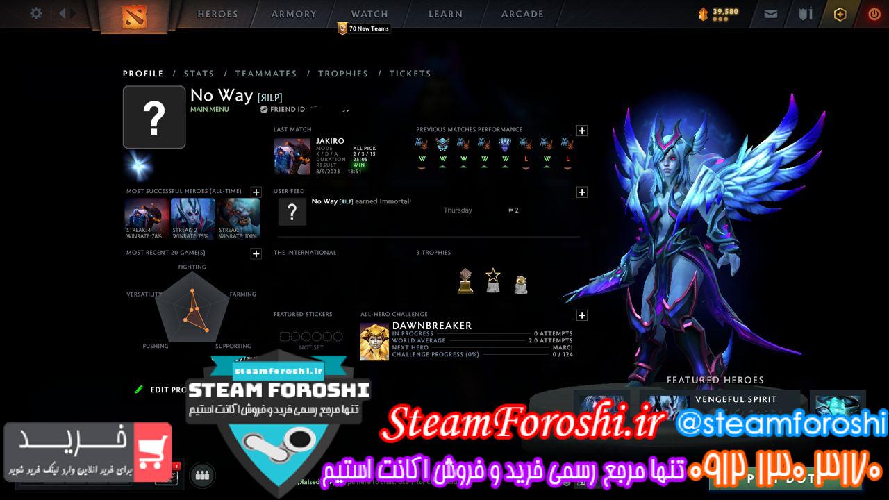 خرید اکانت دوتا 2 کد 13217