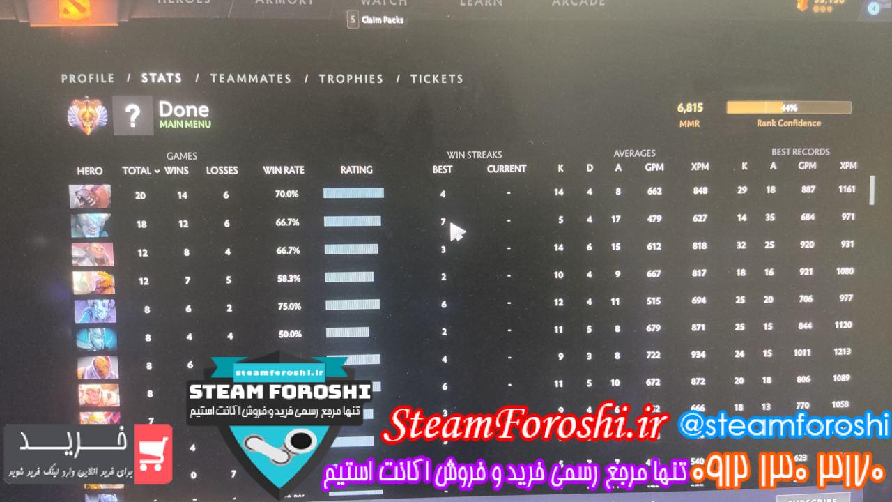 خرید اکانت دوتا 2 کد 13230