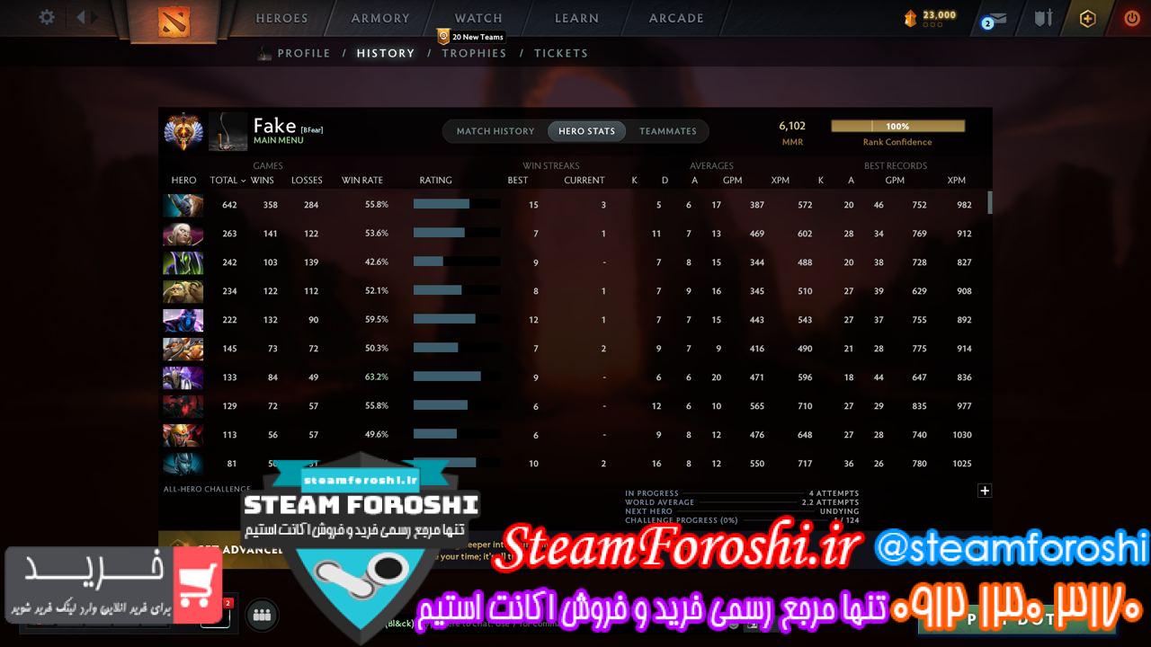خرید اکانت دوتا 2 کد 13290