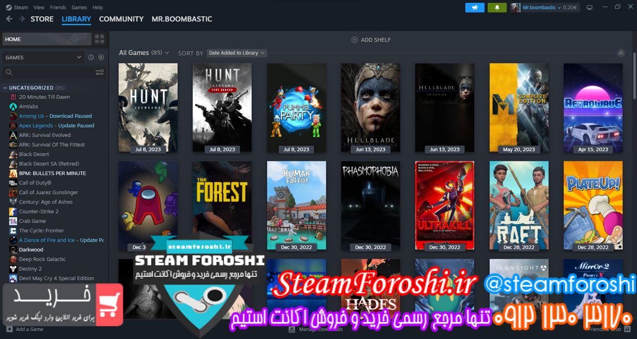 خرید اکانت استیم کد 13335