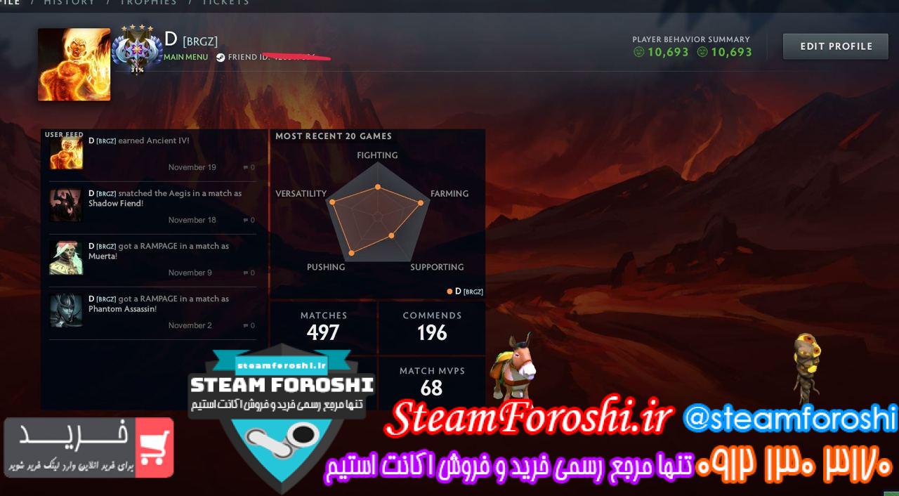 خرید اکانت دوتا 2 کد 13462