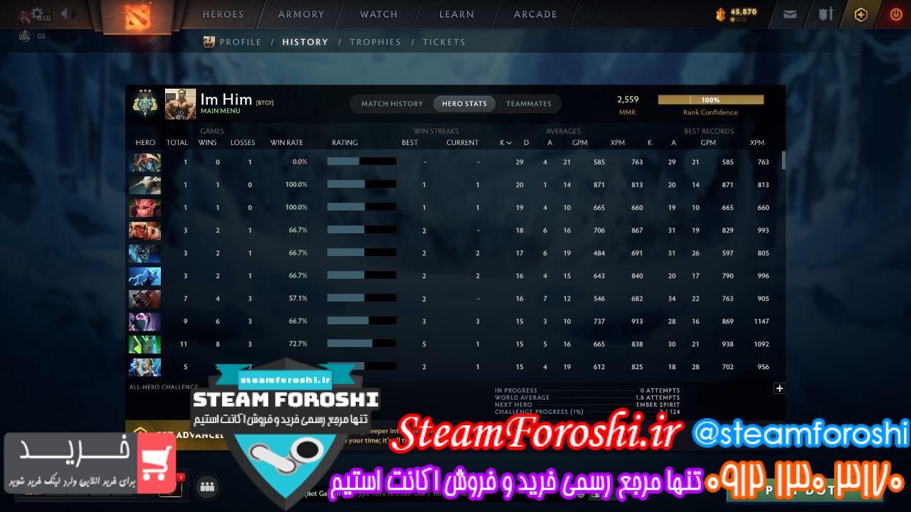 خرید اکانت دوتا 2 کد 13470