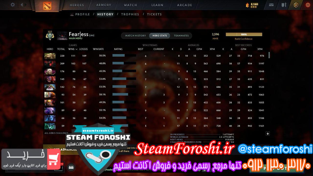 خرید اکانت دوتا 2 کد 13505