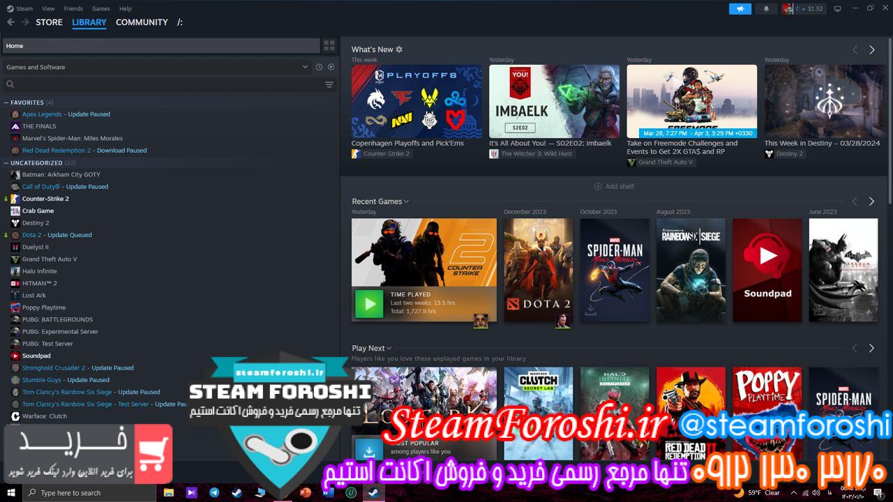 خرید اکانت استیم کد 13753