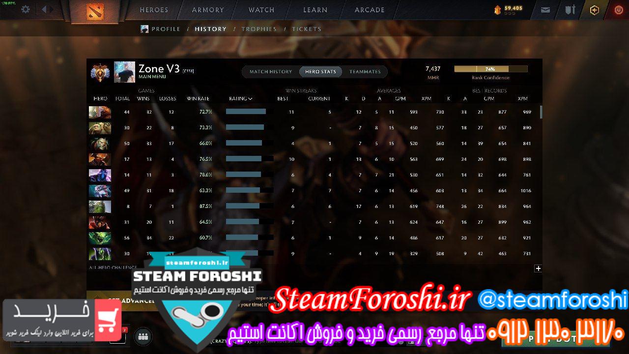 خرید اکانت دوتا 2 کد 13851