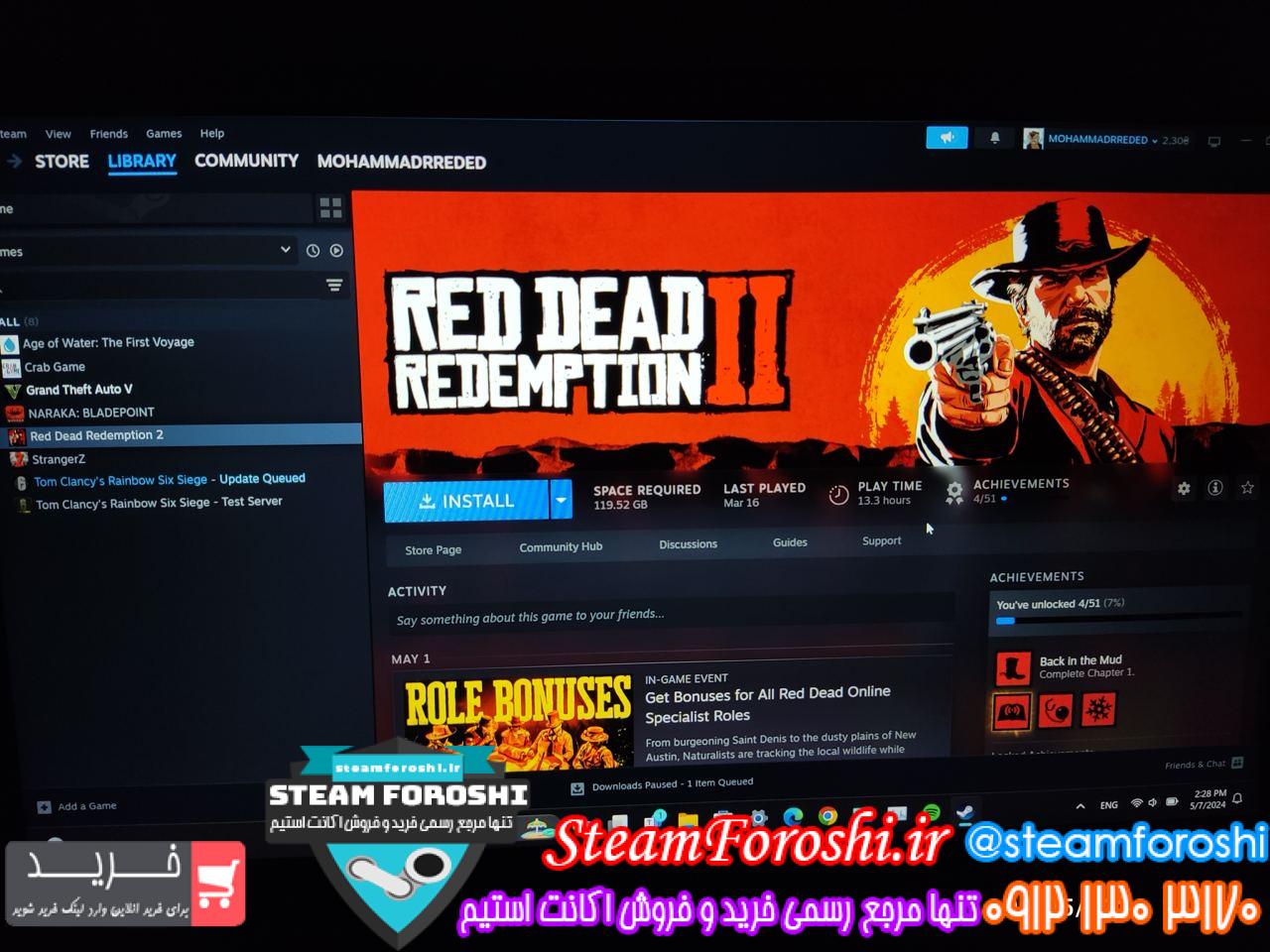 خرید اکانت استیم کد 13855