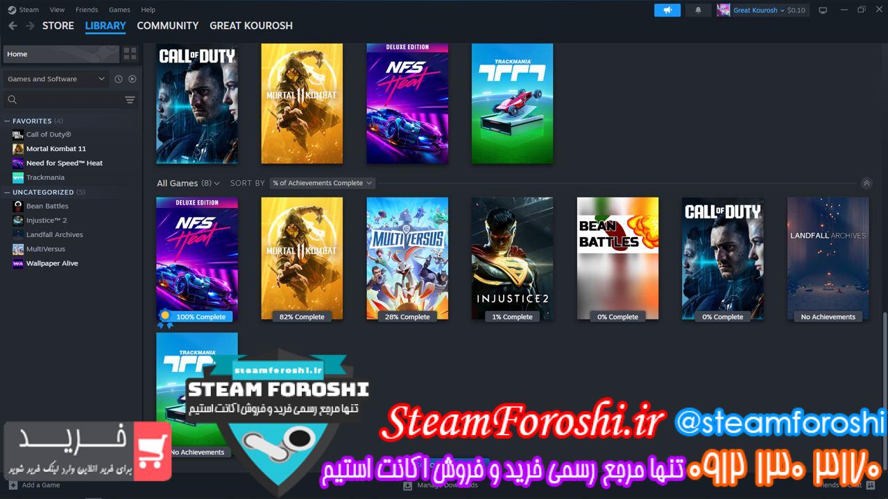 خرید اکانت استیم کد 13857