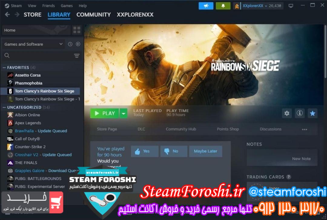 خرید اکانت استیم کد 13858