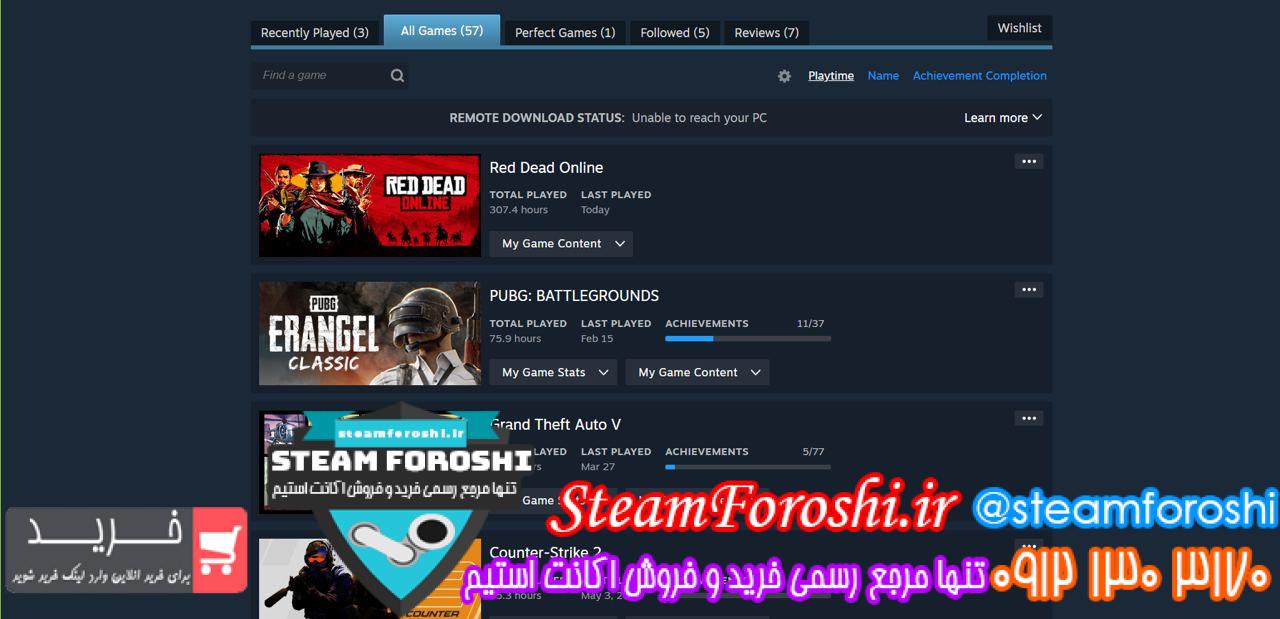 خرید اکانت استیم کد 13977