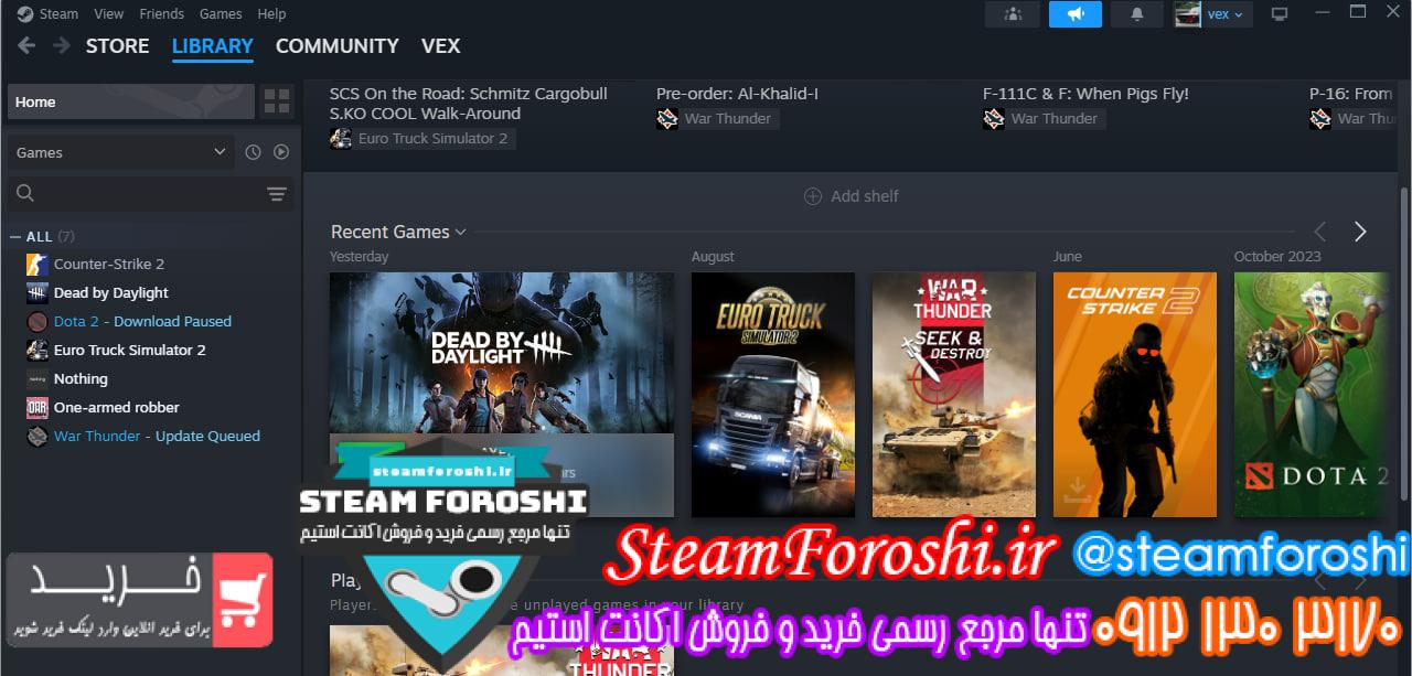 خرید اکانت استیم کد 14165