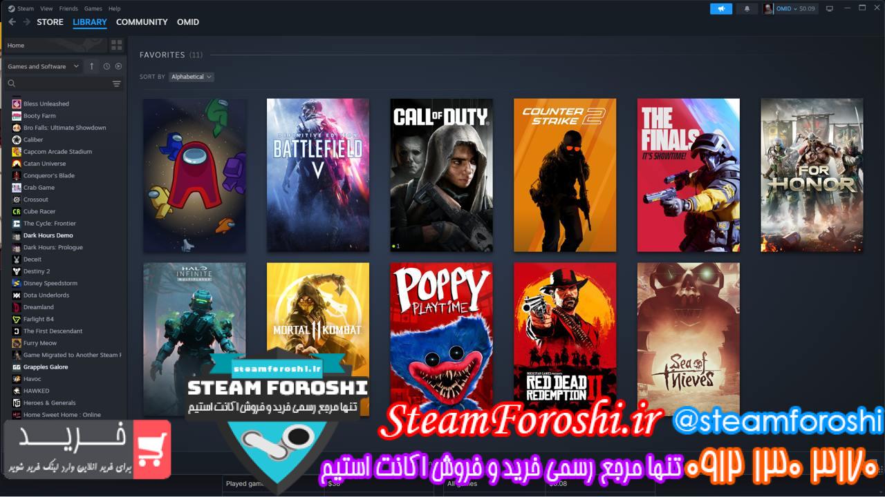 خرید اکانت استیم کد 14274