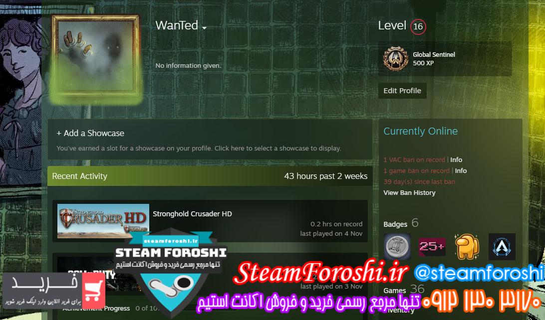 خرید اکانت استیم کد 14353