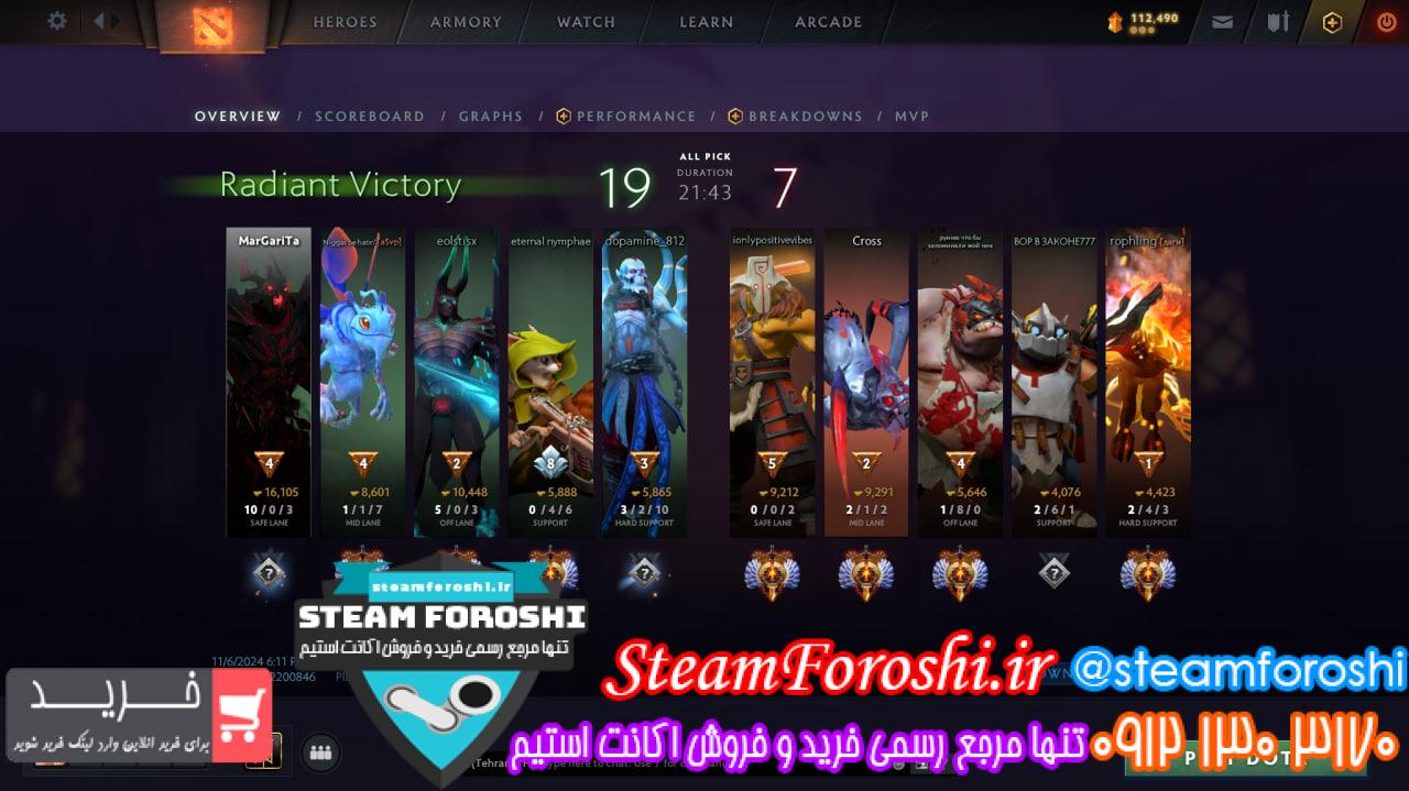 خرید اکانت دوتا 2 کد 14358