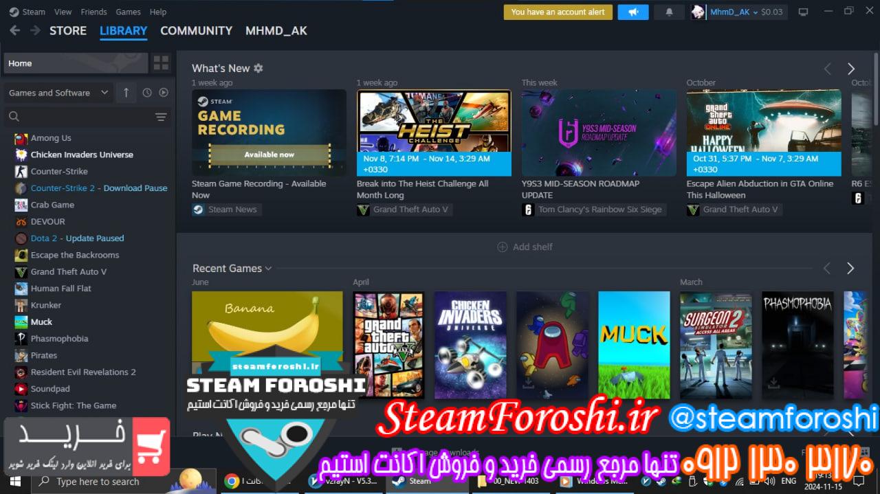 خرید اکانت استیم کد 14379