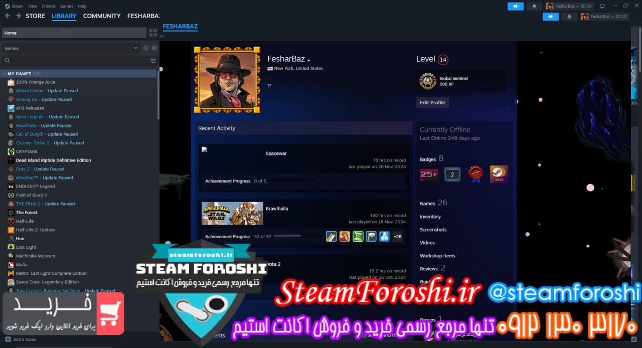 خرید اکانت استیم کد 14562