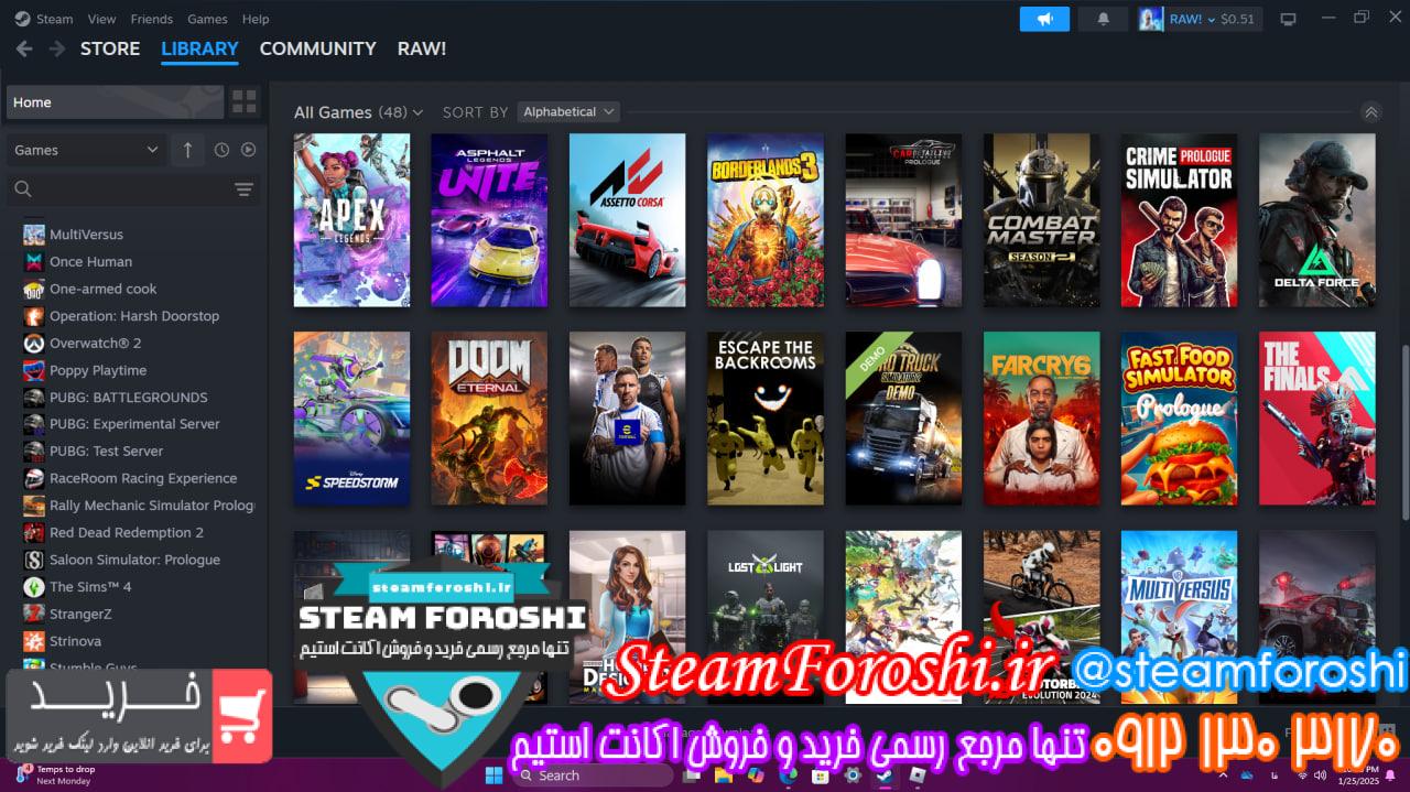 خرید اکانت استیم کد 14592
