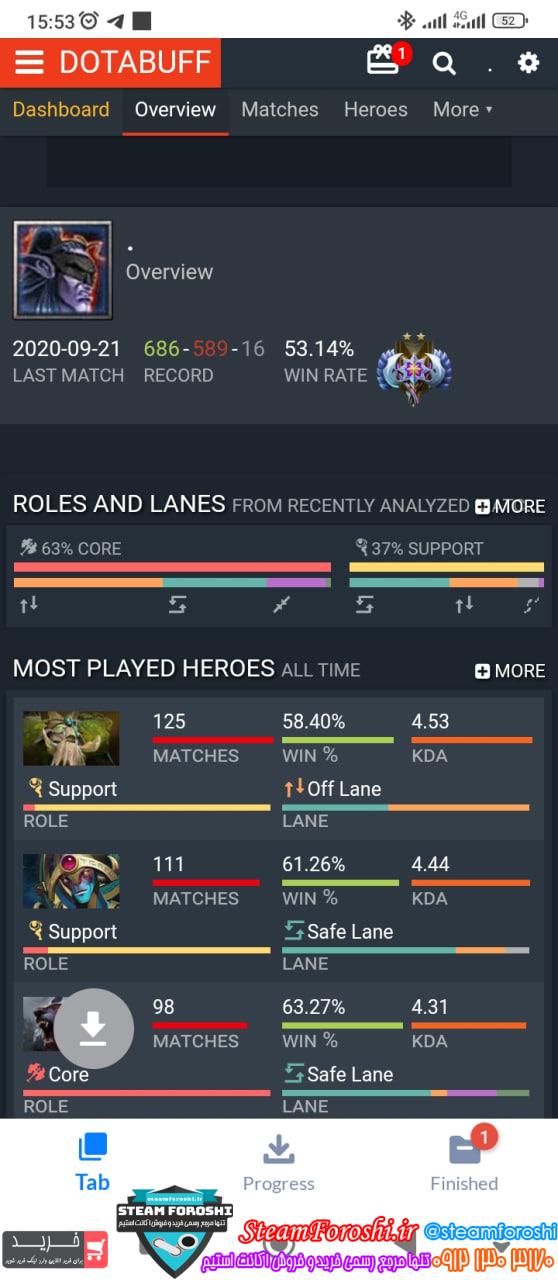 خرید اکانت دوتا 2 کد 14715