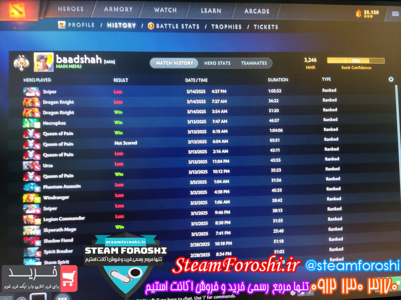 خرید اکانت دوتا 2 کد 14800