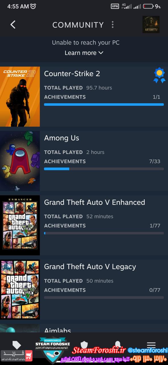 خرید اکانت استیم کد 14872