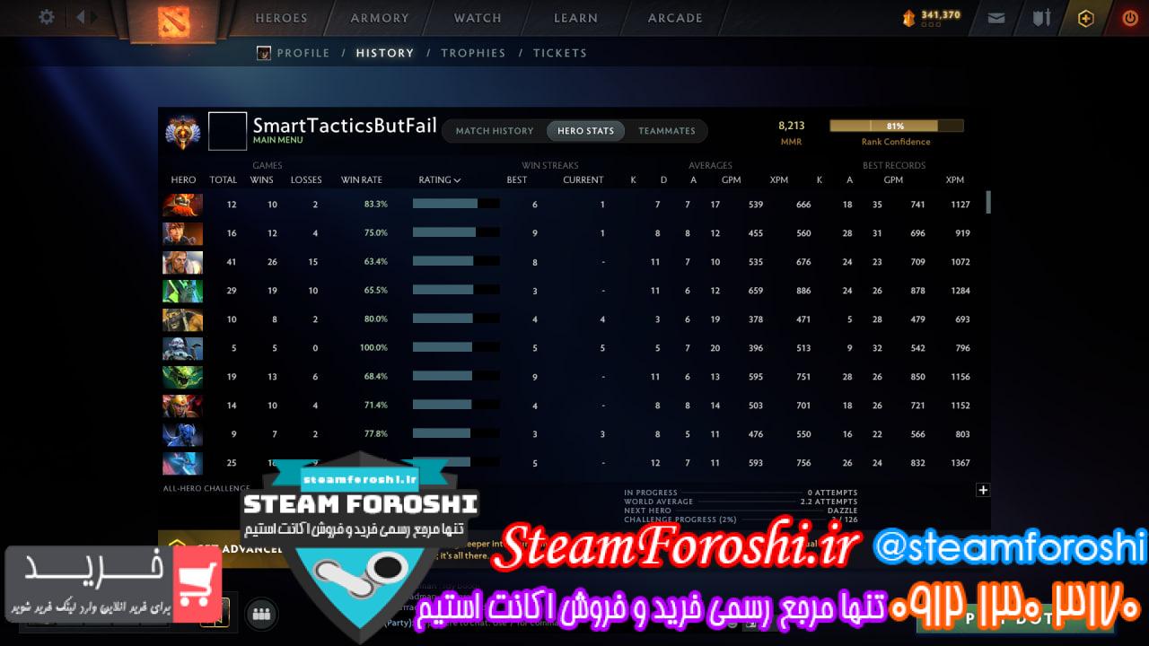 خرید اکانت دوتا 2 کد 14874