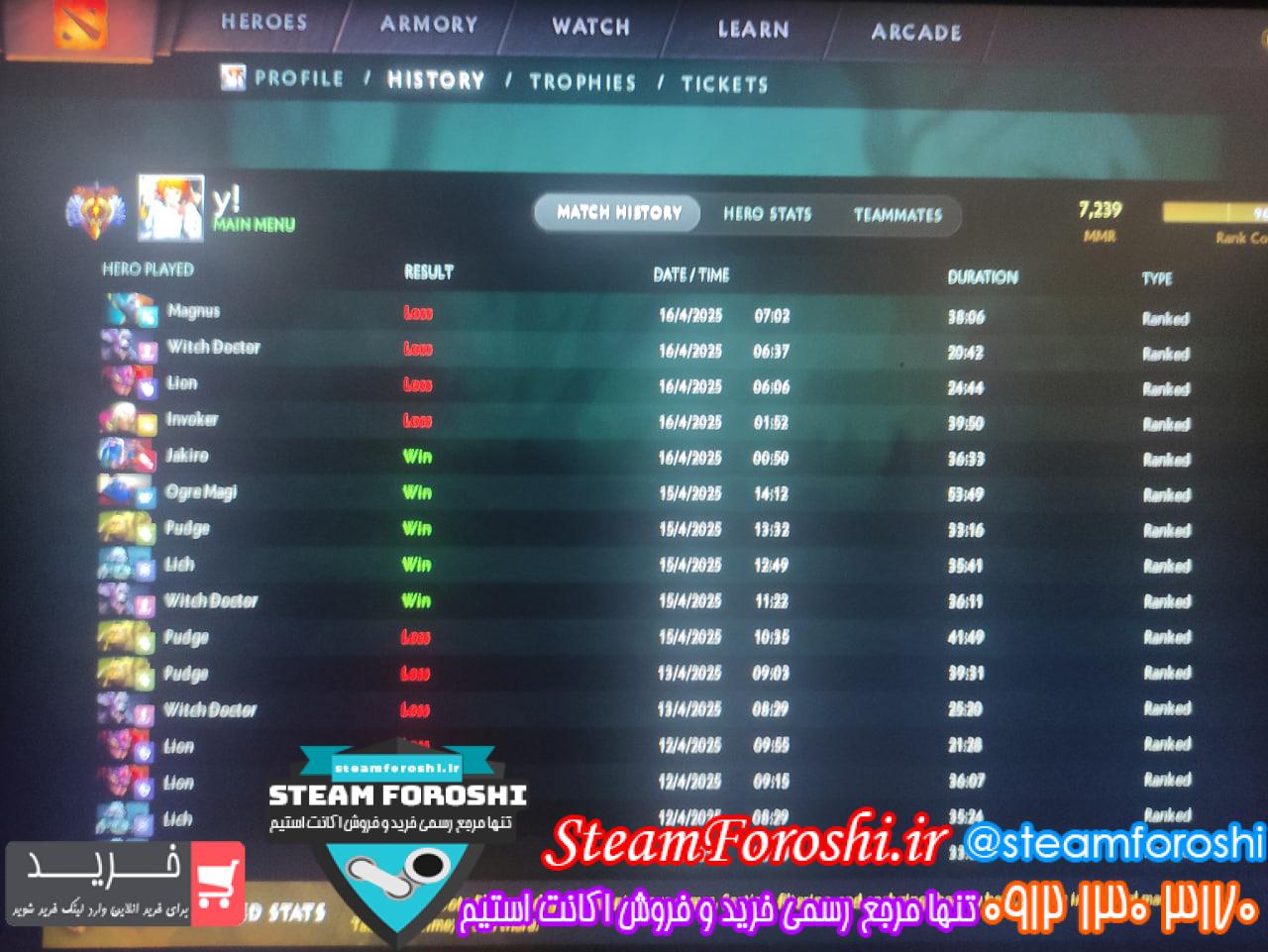 خرید اکانت دوتا 2 کد 14942