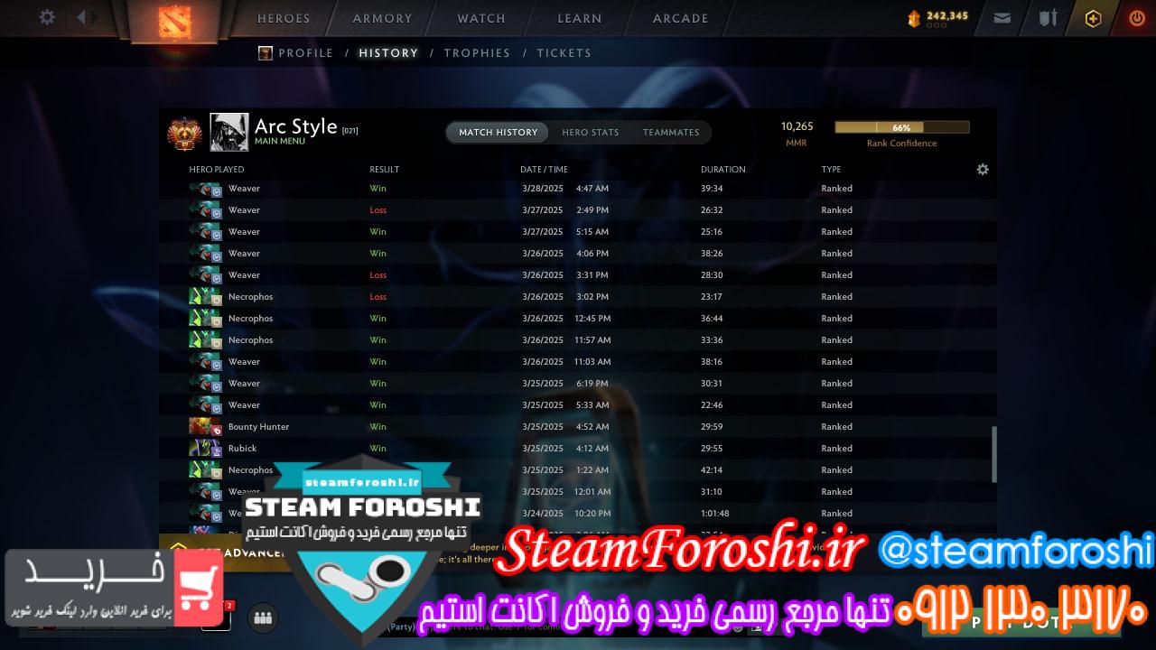 خرید اکانت دوتا 2 کد 14956