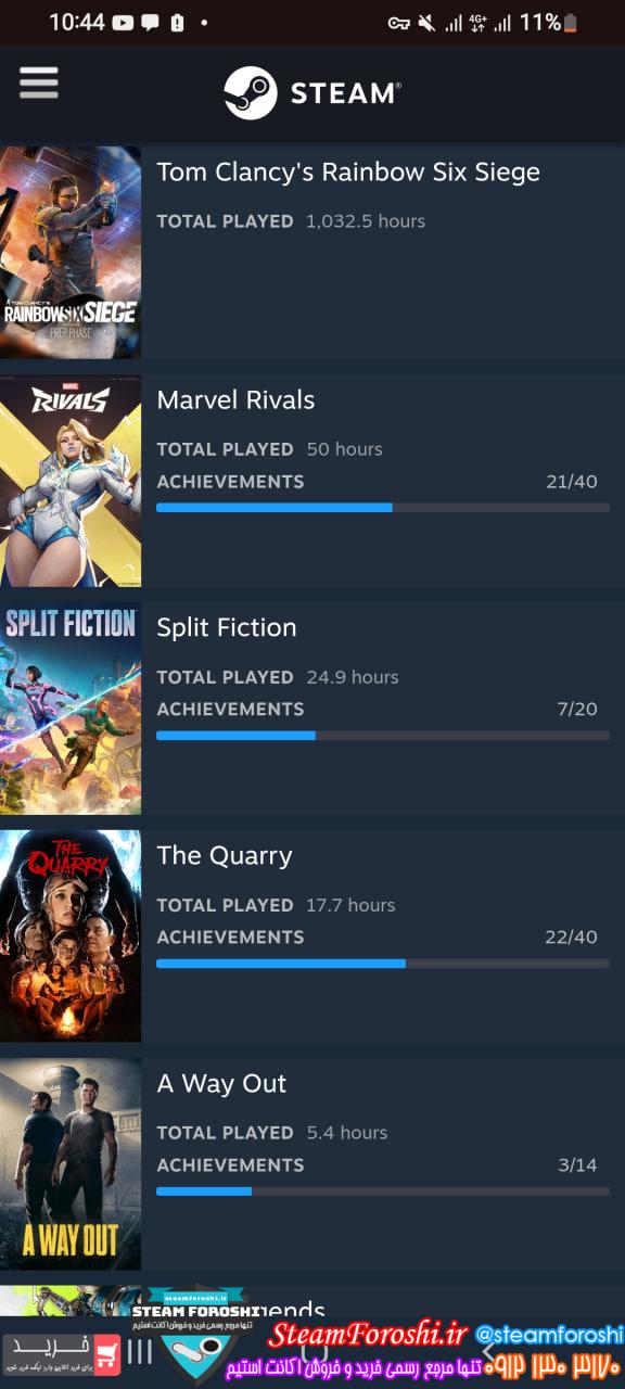 خرید اکانت استیم کد 15013