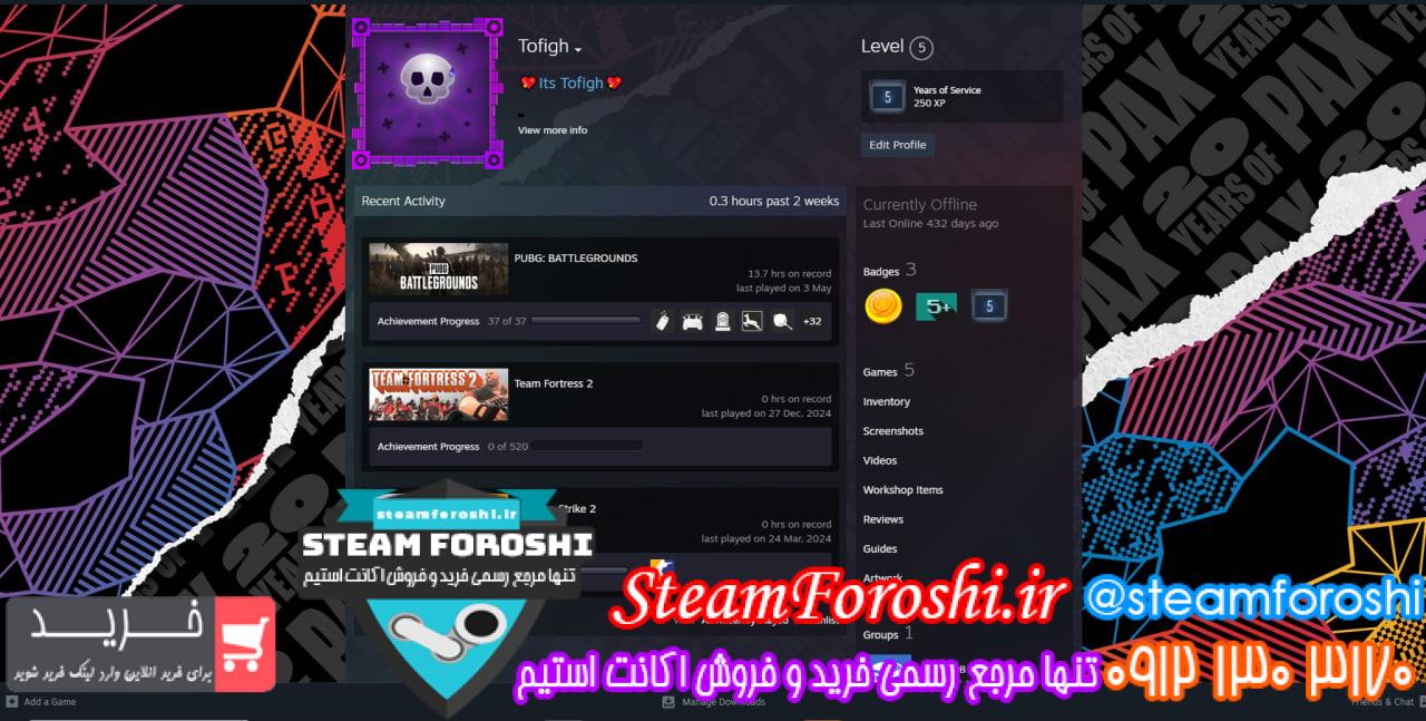 خرید اکانت استیم کد 15014