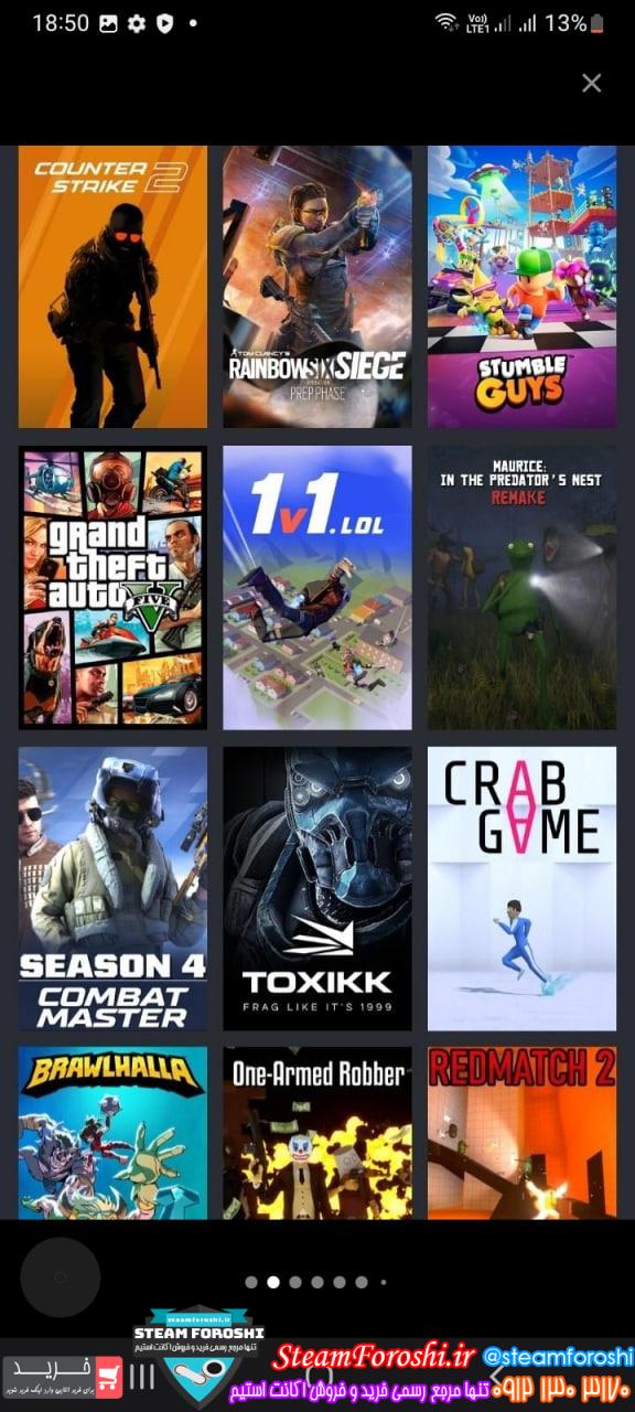 خرید اکانت استیم کد 15105