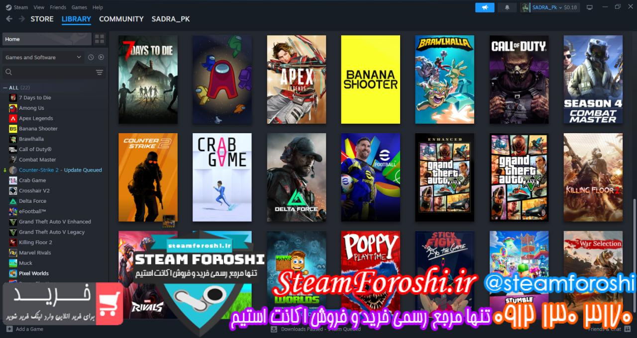 خرید اکانت استیم کد 15179