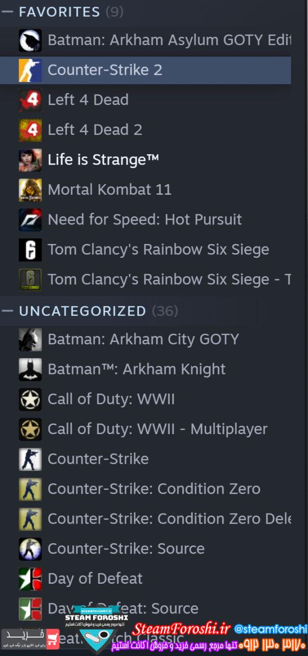 خرید اکانت استیم کد 15187