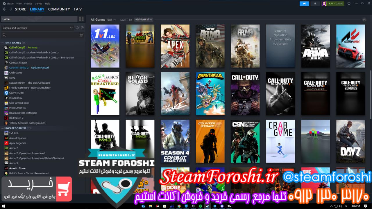 خرید اکانت استیم کد 15191