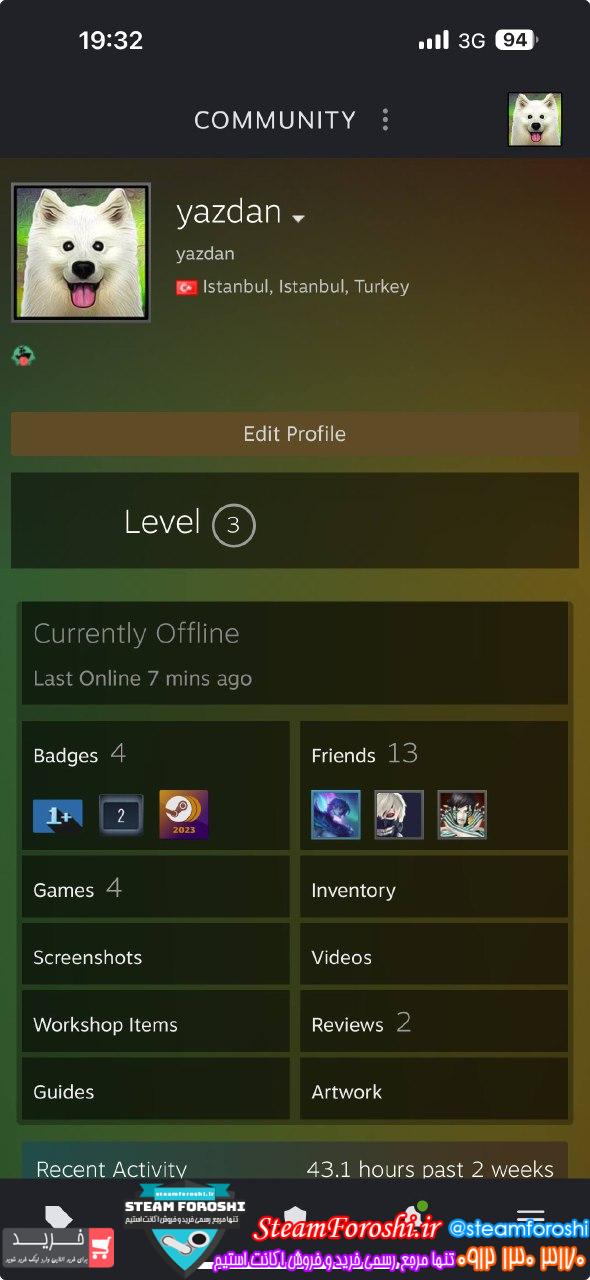 خرید اکانت استیم کد 15262