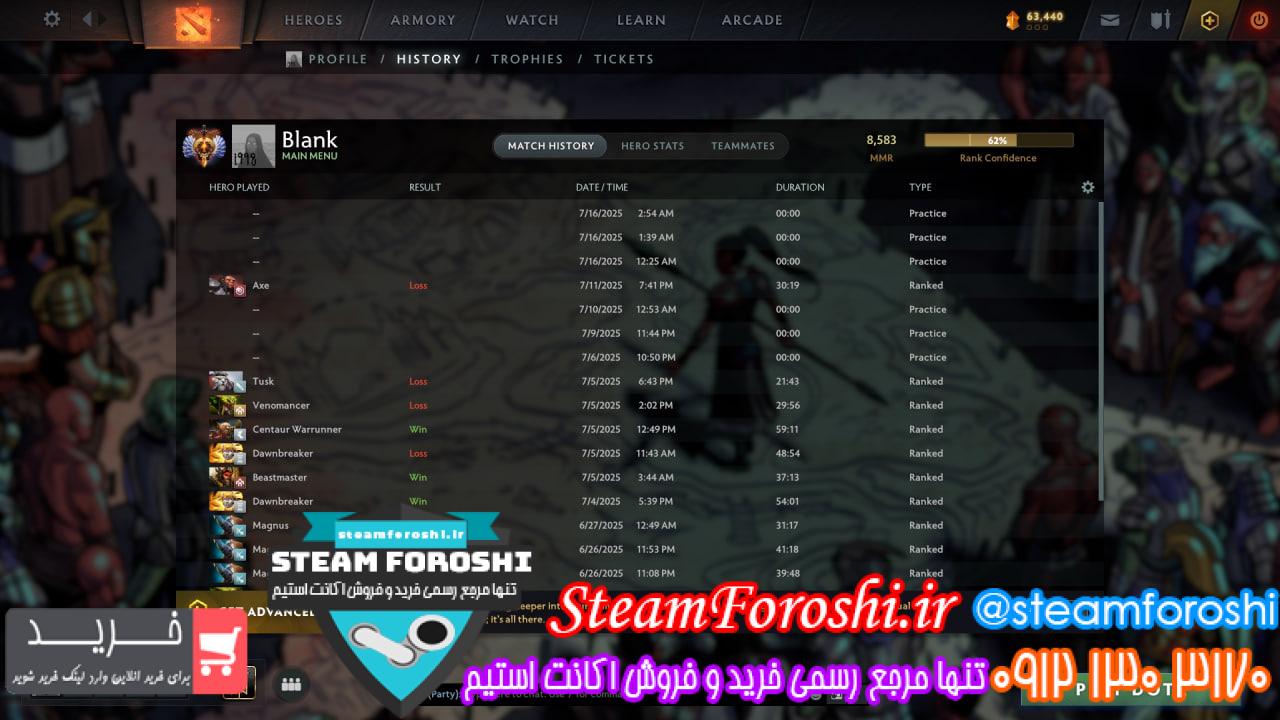 خرید اکانت دوتا 2 کد 15269