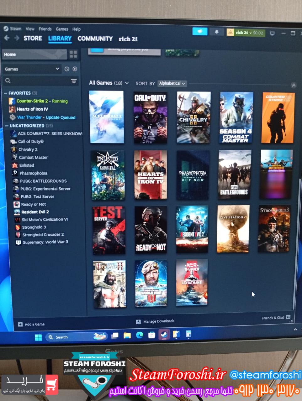 خرید اکانت استیم کد 15296