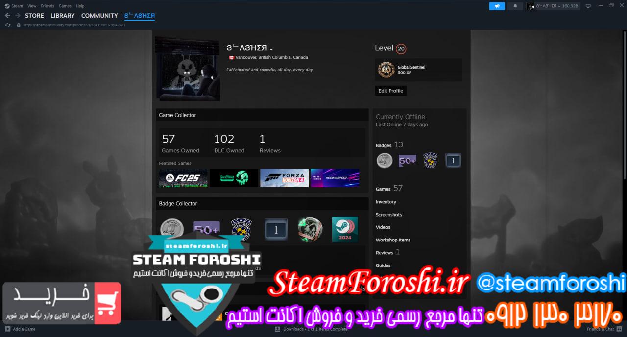 خرید اکانت استیم کد 15365