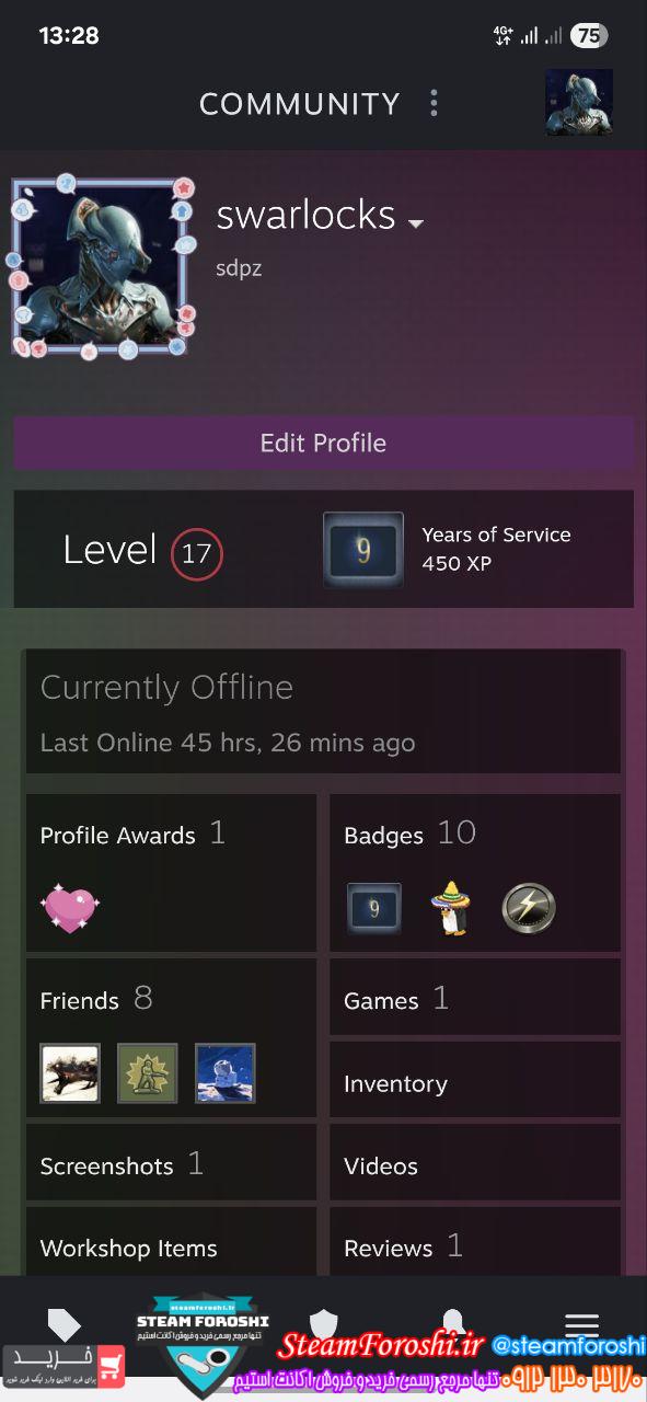 خرید اکانت استیم کد 15572