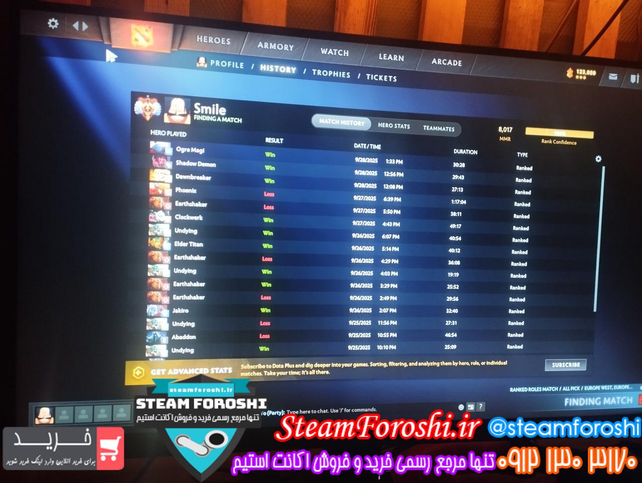 خرید اکانت دوتا 2 کد 15725